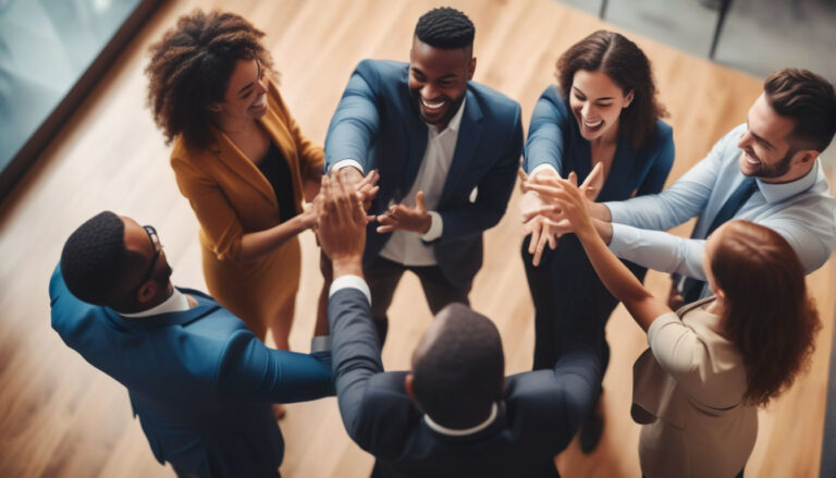 a-group-of-diverse-entrepreneurs-celebrating-a-business-deal-in-a-modern-office-high-fives-and-laug